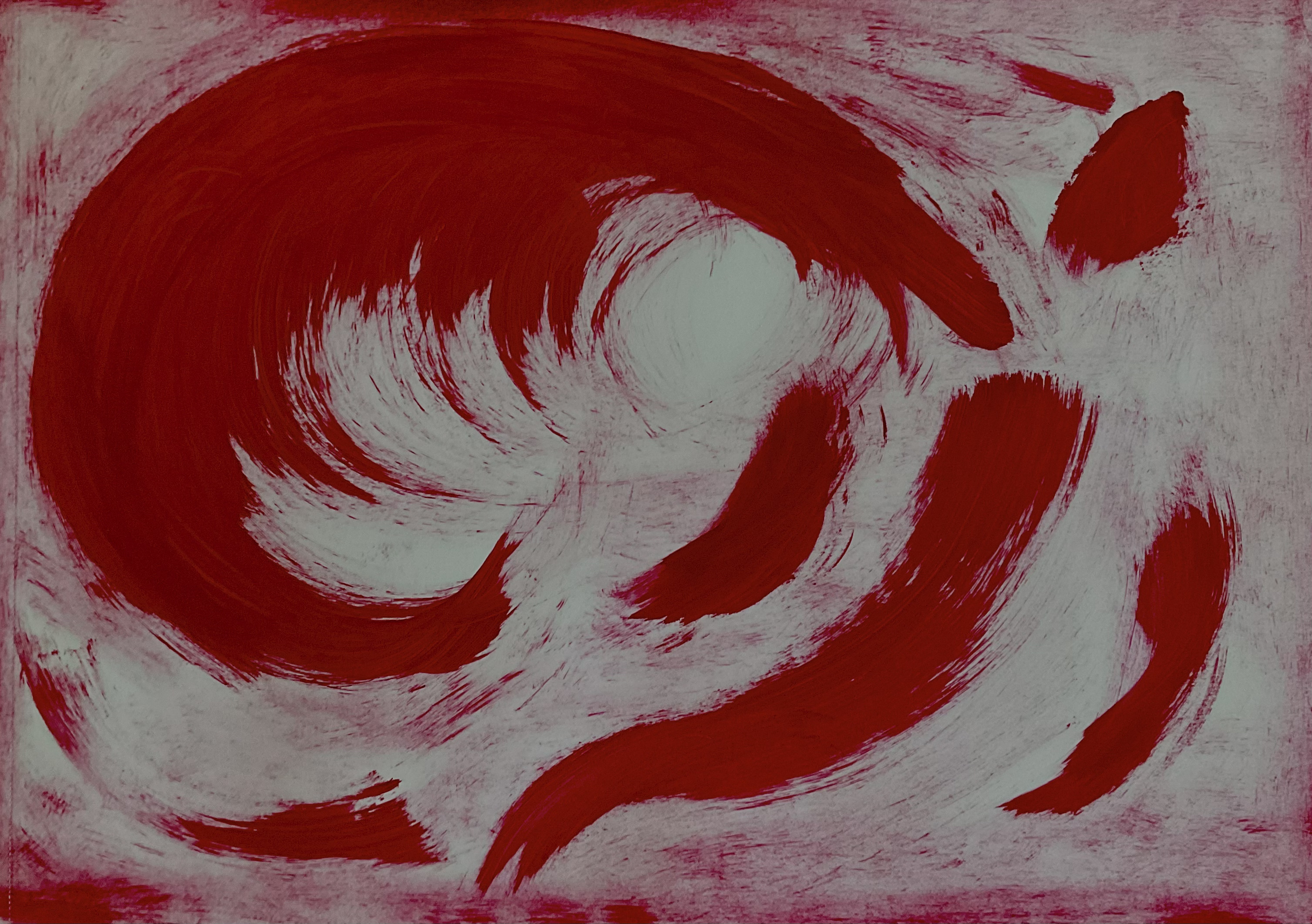 Abstract painting red and white
