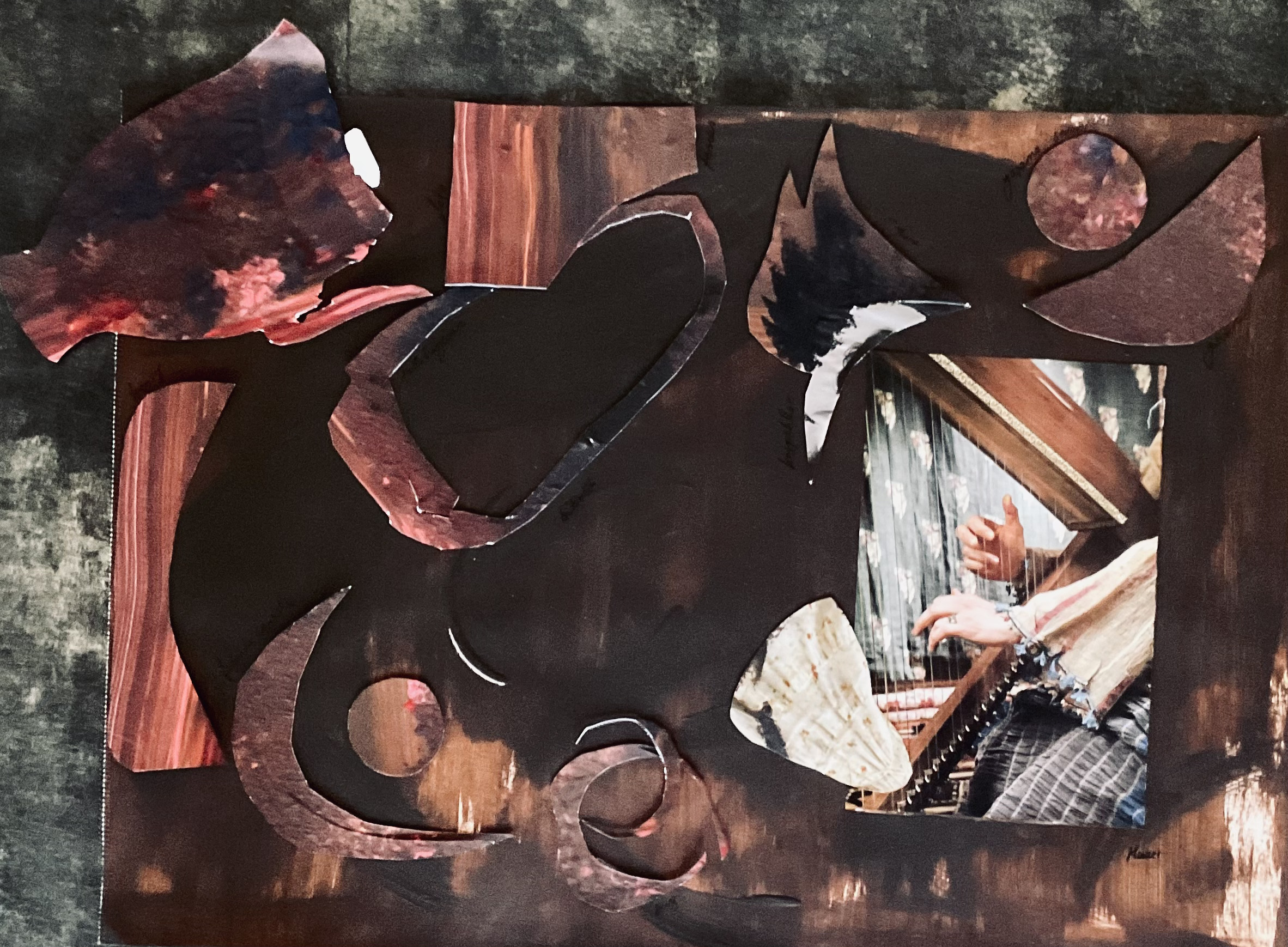 Abstract painting black and white