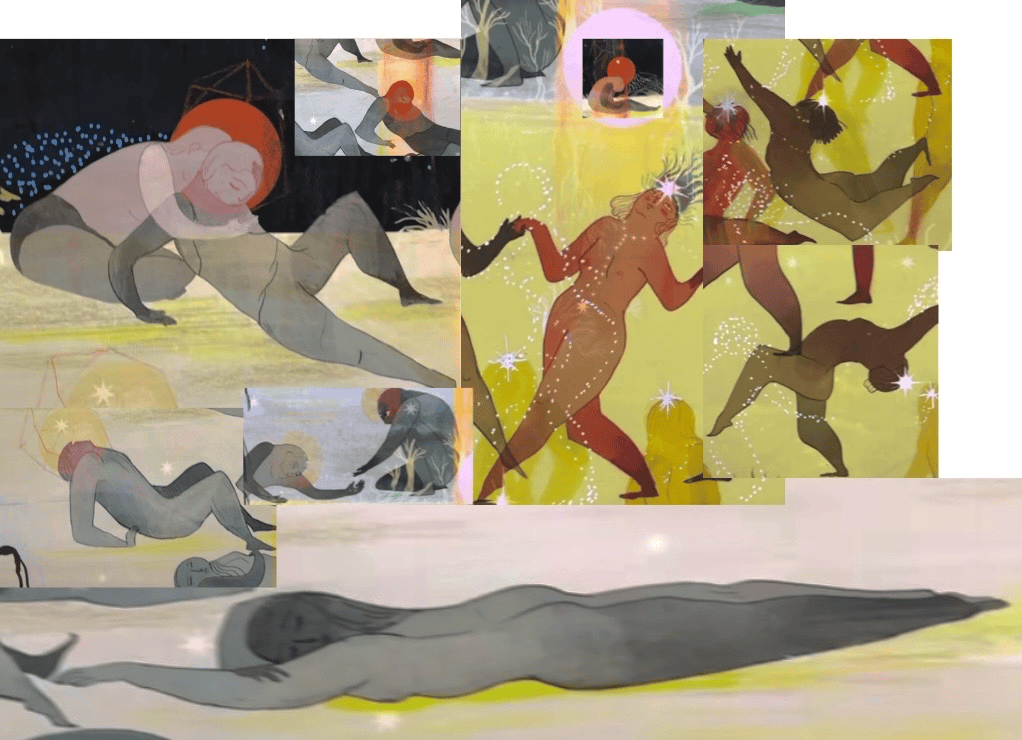 Colorful illustration collage