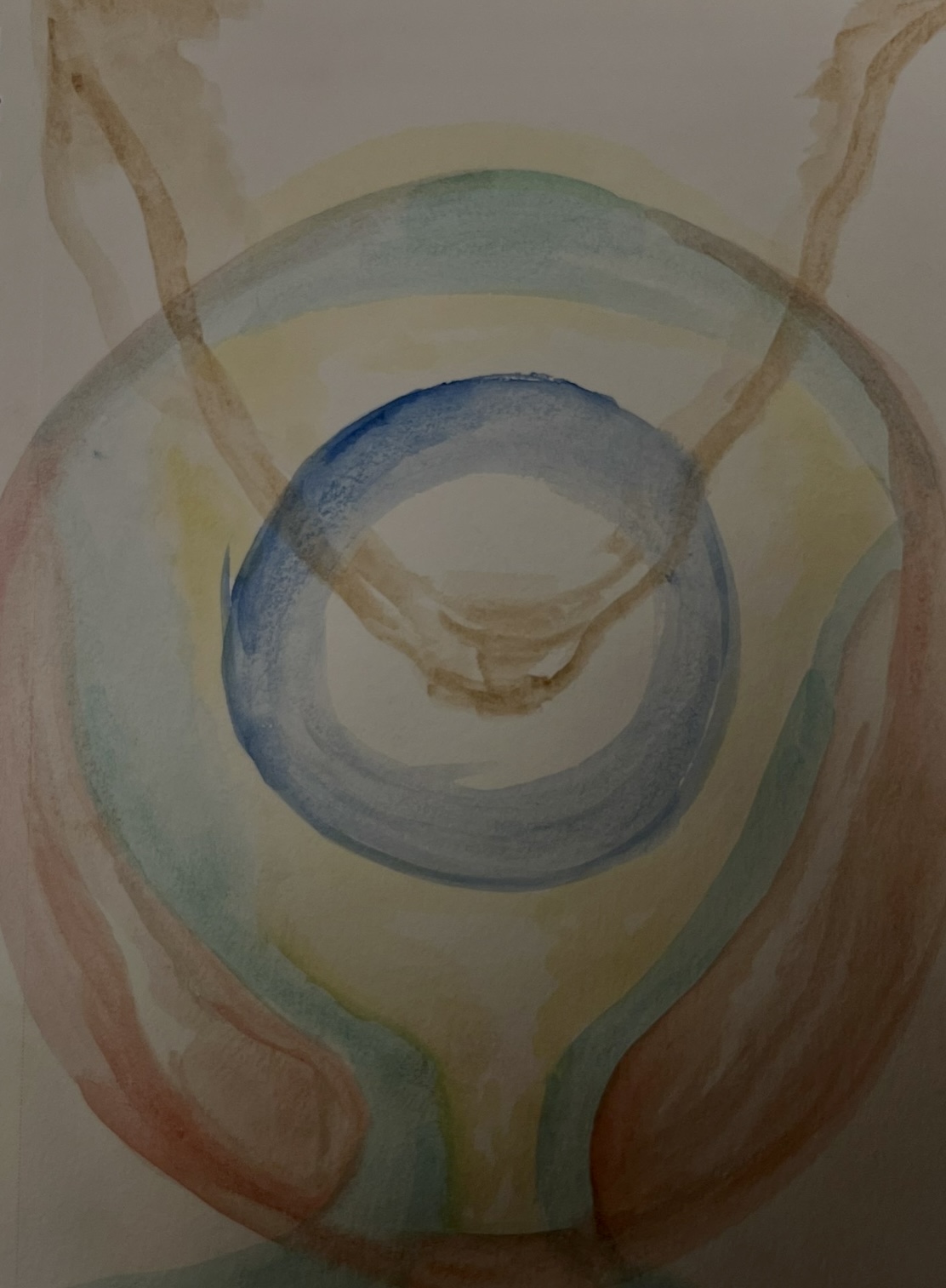 Soft watercolor with concentric circles