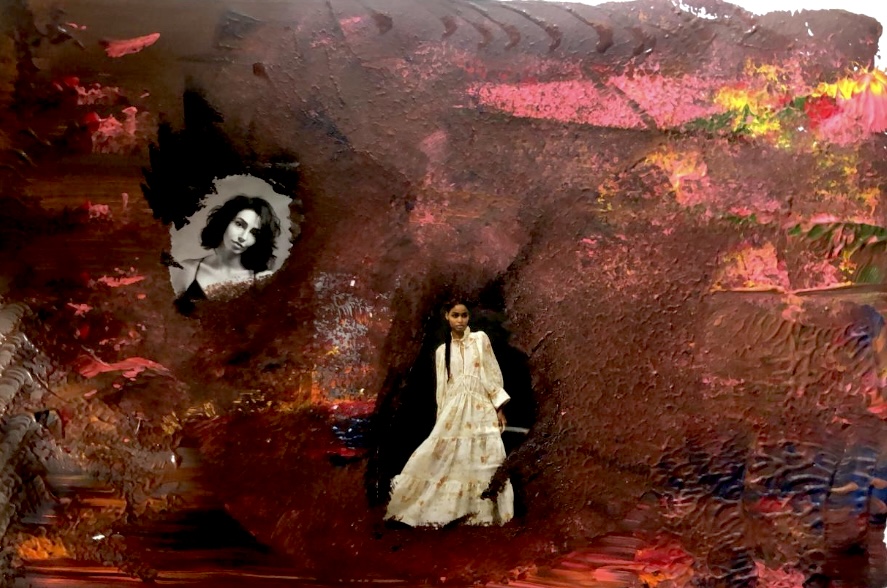 Mixed media piece with vintage photographs